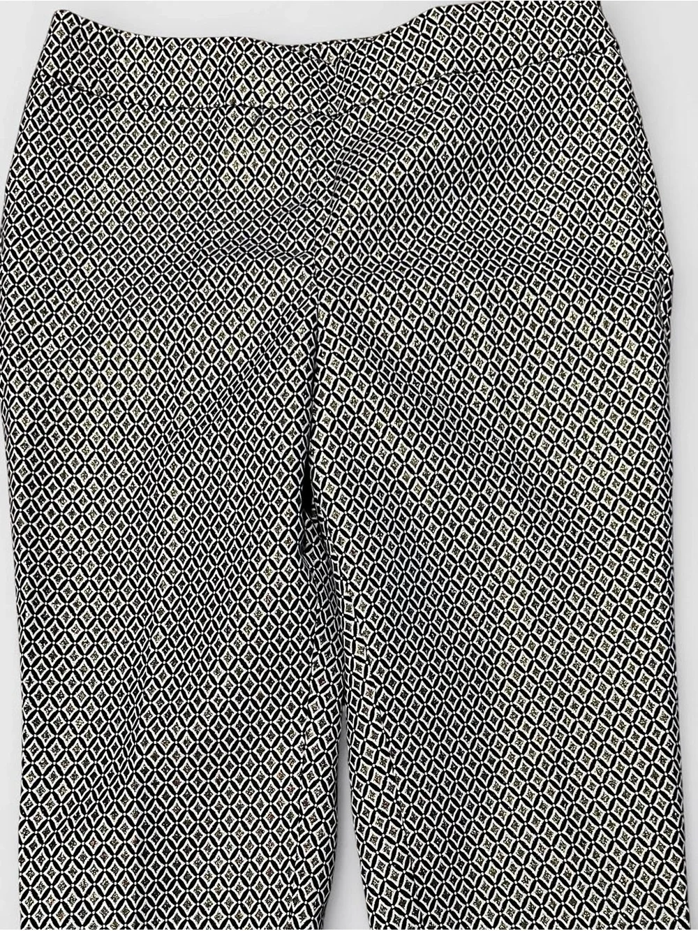 Talbots Pants 14 NWT Metallic Diamond Jacquard Crop Ankle Office